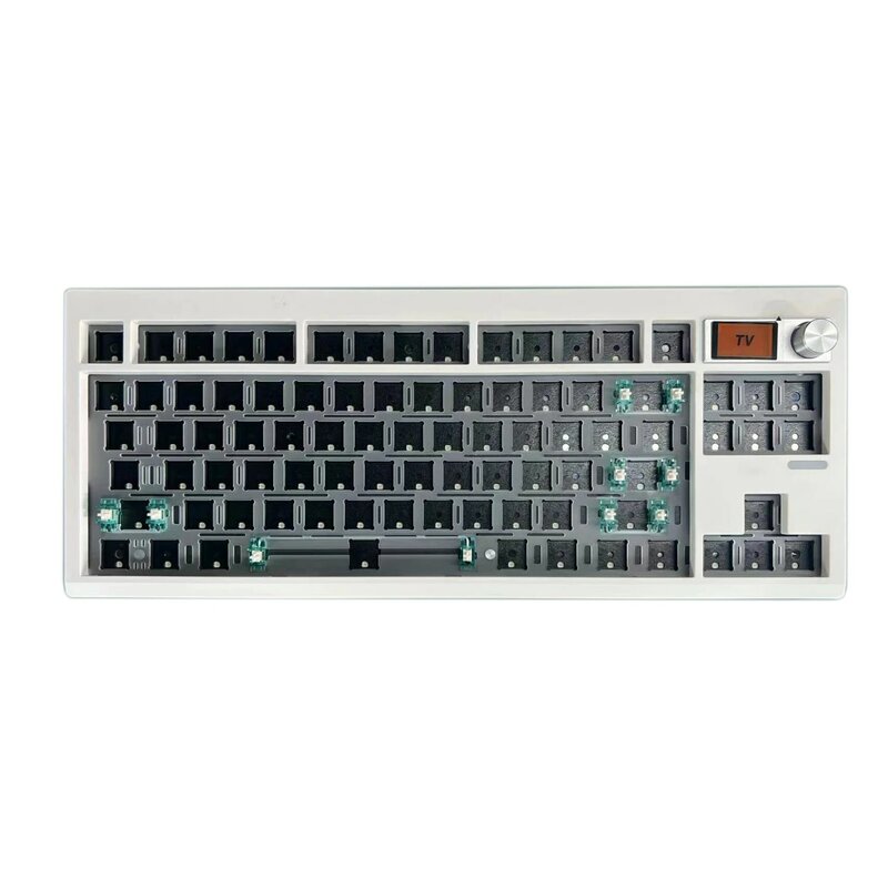 مجموعة لوحة مفاتيح مع شاشة عرض ، إضاءة خلفية RGB ، هيكل حشية ، لوحة مفاتيح مبادلة ساخنة للألعاب ، عبر مخصصة