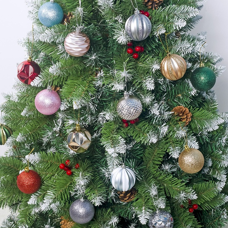 شجرة عيد الميلاد قلادة مزينة ، هدية قطرها ، 6 ألوان ، 6 سنتيمتر ، 12 قطعة ، مجموعة