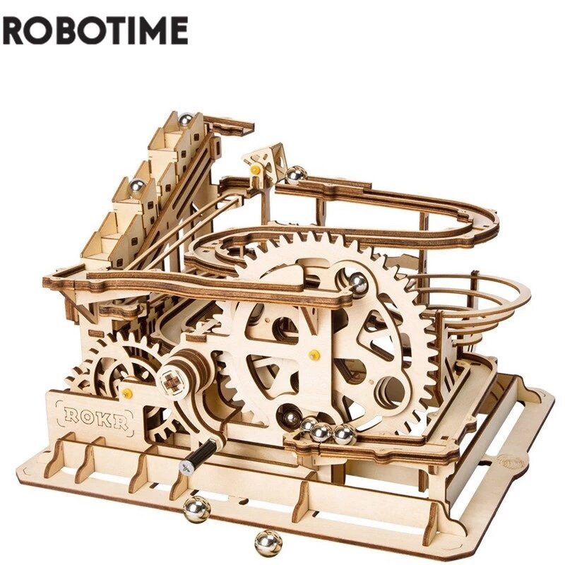 Robotime Rokr 4 أنواع الرخام تشغيل لتقوم بها بنفسك المائية نموذج خشبي بنة مجموعات التجمع لعبة هدية للأطفال الكبار دروبشيب