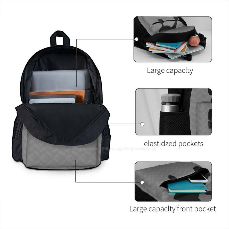 حقيبة ظهر ظلية سوداء قياسية من البودل ، حقيبة سفر للكمبيوتر المحمول ، مناسبة للطلاب ، المدرسة ، الحيوانات الأليفة ، الحيوانات ، الأسود