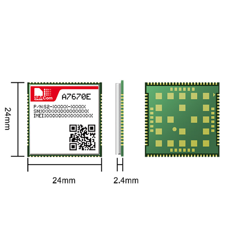 SIMCOM A7670E LTE Cat1 وحدة LTE-FDD B1/B3/B5/B7/B8/B20 GSM/GPRS/EDGE 900/1800 MHz يدعم BLE و GNSS