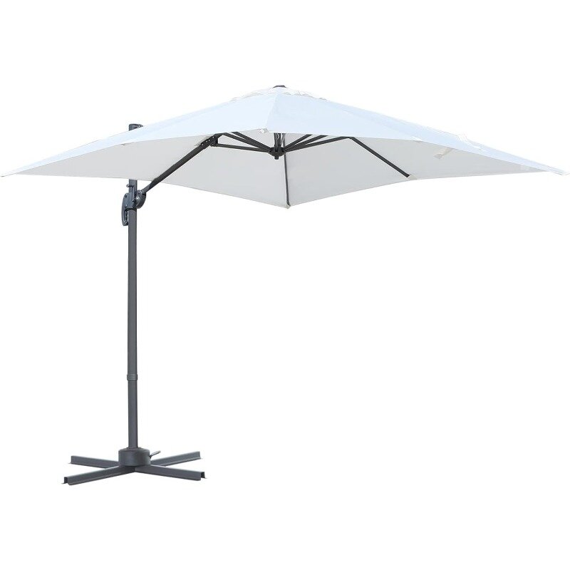 مظلة فناء معلقة من الألومنيوم ، إزاحة مربعة في الهواء الطلق مع دوران بزاوية ، إمالة بـ 3 أماكن ، 8 أقدام