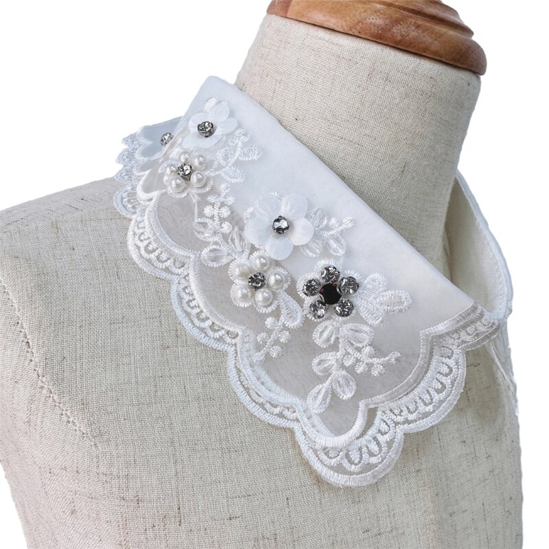 شال ذو ياقة صناعية قابل للفصل للفتيات للقميص أو الفستان