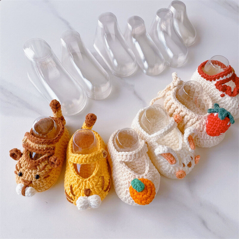 10 قطعة بولي كلوريد الفينيل البلاستيك الشفاف نموذج القدم الصغيرة حذاء طفل يدعم لا تشوه بسهولة قابلة لإعادة الاستخدام
