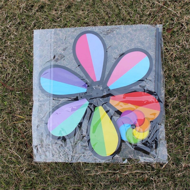 لعبة طاحونة بلاستيكية ملونة مقاس 11 بوصة للتخييم والنزهات لتزيين حديقة المنزل لعبة أطفال