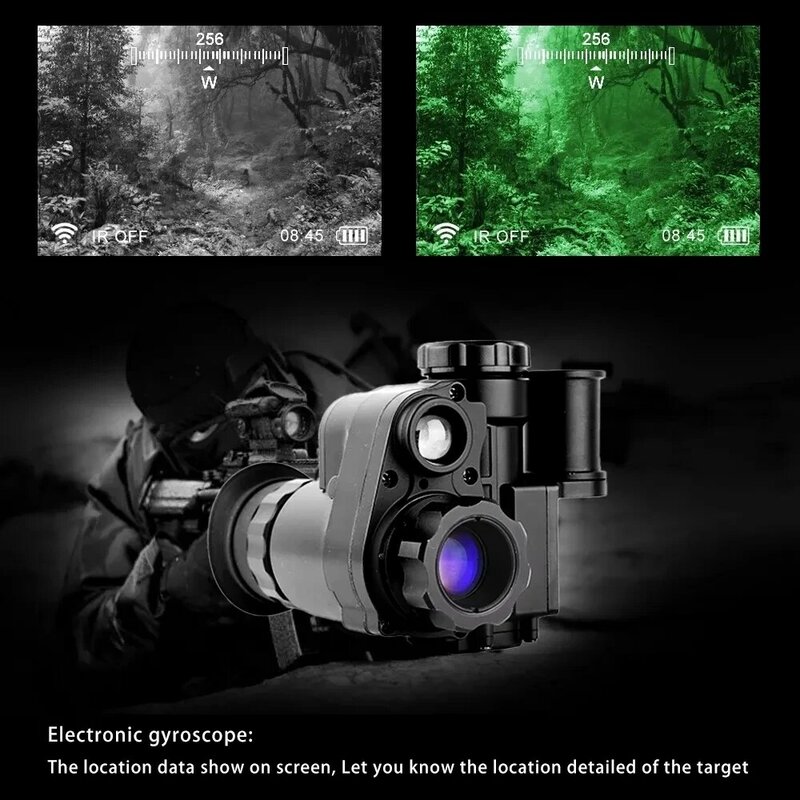 NVG10 HD الأشعة تحت الحمراء رئيس شنت نظارات للرؤية الليلية ، المشاهد الرقمية ، أحادية للصيد التكتيكي ، خوذة التصوير ، أبيض وأسود ، 1-6X
