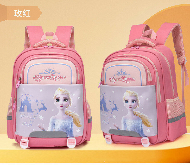 حقيبة ظهر مدرسية جديدة مجمدة من Disney للبنات من إلسا آنا للصف الأول إلى الثالث حقيبة ظهر أساسية للطالبات تُحمل على الكتف لتقويم العظام بسعة كبيرة