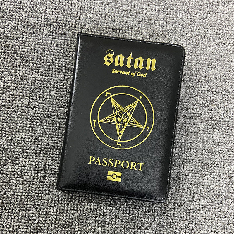 الشيطان خادم الله حامل جواز سفر بو الجلود Passeport حافظة السفر المحفظة يغطي لجوازات السفر