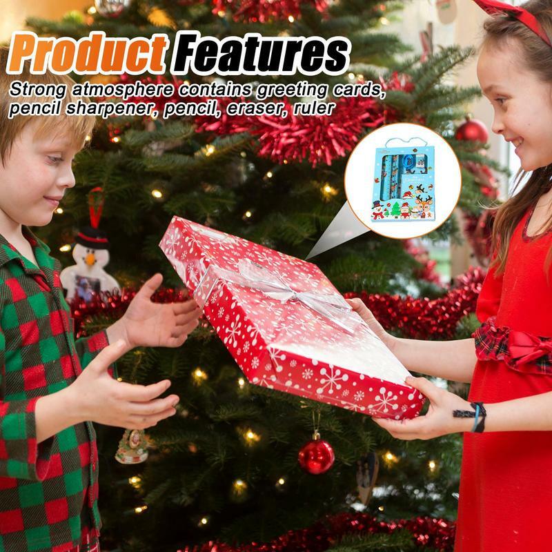 عيد الميلاد مجموعة القرطاسية المدرسية ، ألوان متعددة ، لوازم القرطاسية ، جوائز رياض الأطفال ، 6 قطعة