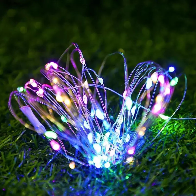 (5 متر) LED خيط سلك نحاسي مصابيح تدار ببطارية جارلاند الجنية الإضاءة سلاسل لقضاء عطلة عيد الميلاد حفل زفاف الديكور