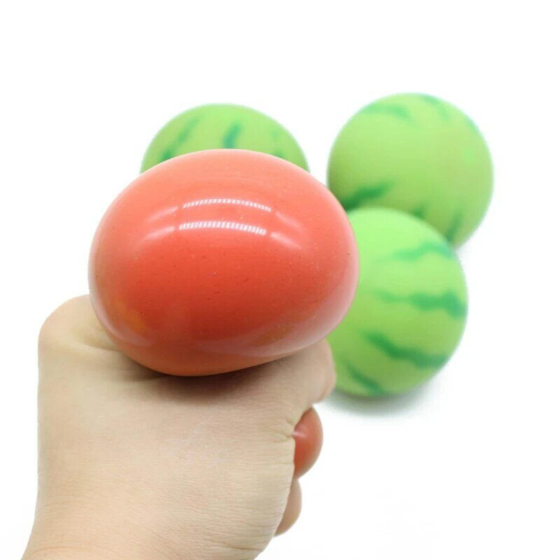 لعبة ضغط البطيخ الفاكهة الاصطناعية ، انتعاش بطيء ، كرة تنفيس حمراء ، لعبة تخفيف الضغط للأطفال والكبار ، جديدة