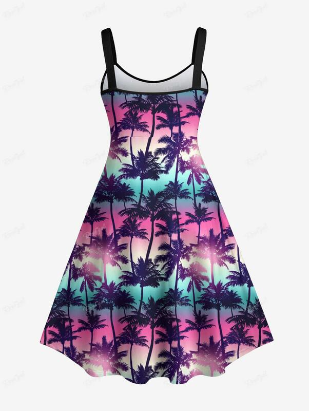 روسيجال مطابقة شجرة جوز الهند أومبير المجرة تي شيرت مطبوع للرجال والنساء ، فستان شاطئ ، زي هاواي ، طقم شاطئ ، مقاس كبير