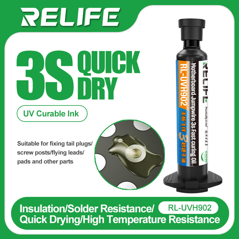 RELIFE RL-UVH902 اللوحة الأم تحلق خط 3 ثانية سريعة الجافة النفط القفز سلك UV التجفيف السريع علاج لإصلاح الهاتف