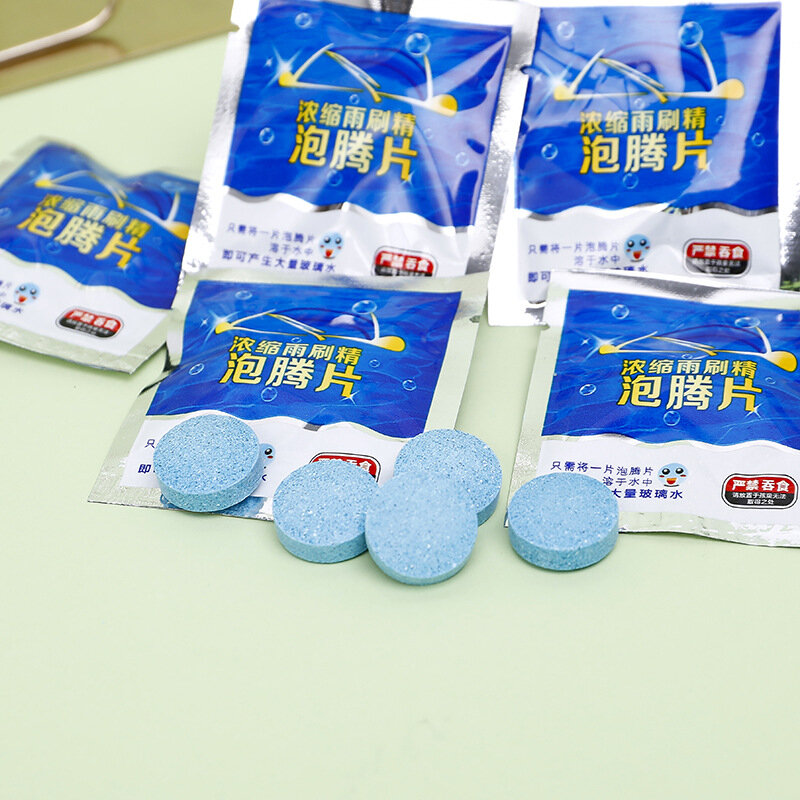 100 Grains Of Car Wiper Effervescent Tablets Ultra-concentrated Solid Wiper Fluid Degreasing Decontamination Cleaner Glass Water