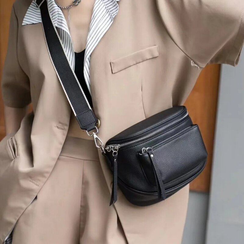 حقيبة يد من الجلد الطبيعي للنساء ، حقيبة كتف صغيرة ، محفظة صدر كاجوال ، بسيطة ومتعددة الاستخدامات ، حقيبة كروس بودي ، جودة عالية ، سيدات ،