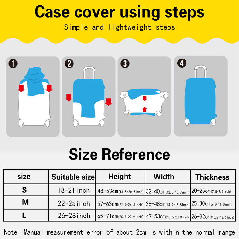 Luggage Case Fashion Dust-proof Suitcase Cover Apply To 18-28 Inch Trolley Protective Cases Wave Print Travel Accessor Covers