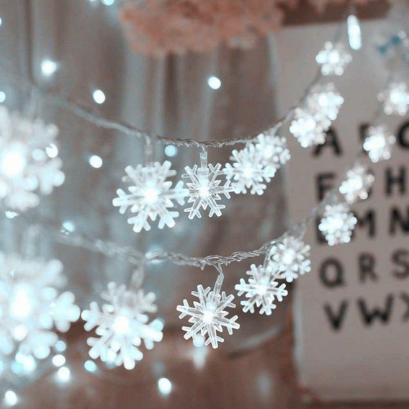 3m 20LED ندفة الثلج سلسلة أضواء سنو الجنية إكليل الديكور لشجرة عيد الميلاد السنة الجديدة غرفة عطلة أضواء حفل زفاف