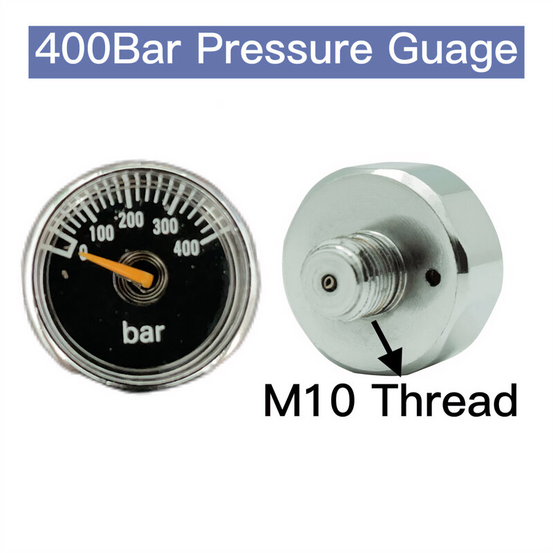 QUPB مقياس صغير 25 مللي متر مقياس ضغط الماء ل منظم الألوان مع M10 الموضوع الأسود 300Bar/400Bar/5000Psi/6000Psi