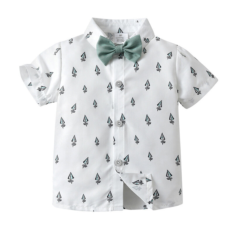 طقم قمصان بأكمام قصيرة للطفل الرضيع ، ربطة عنق + بنطلون حمالات ، حفلة أعياد ميلاد للأطفال ، بدلة أطفال أنيقة ، 3: زي صيفي