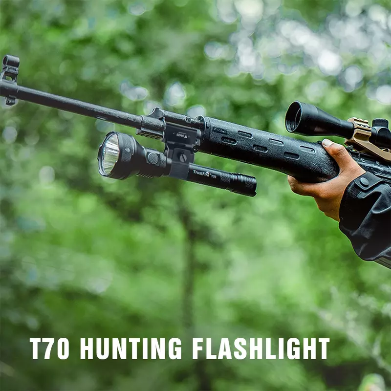 الثقة T70 الترا قوية الصيد LED مصباح يدوي 2300LM 1 كجم المدى التكتيكية 18650 الأضواء الشعلة الدفاع عن النفس لمعسكر البحث