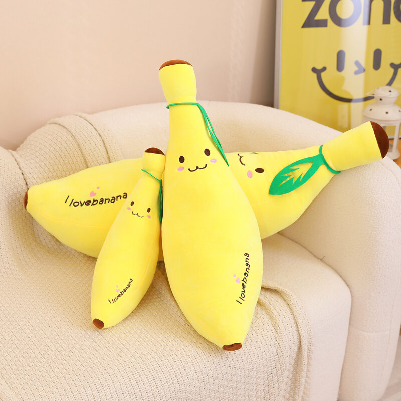 لينة الكرتون ابتسامة الموز أفخم لعب محشوة الفاكهة وسادة وسادة الإبداعية الفتيات هدية عيد الطفل استرضاء بلوشيز لعبة دمية