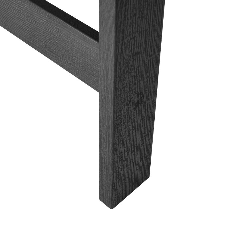 طاولة جانبية خشبية مربعة صغيرة ، تشطيب أسود