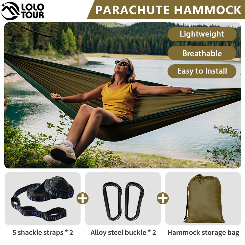 المظلة القماش أرجوحة النوم أرجوحة شخص واحد في الهواء الطلق السفر الاسترخاء الترفيه Hamak سرير معلق دائم بقاء Hamac