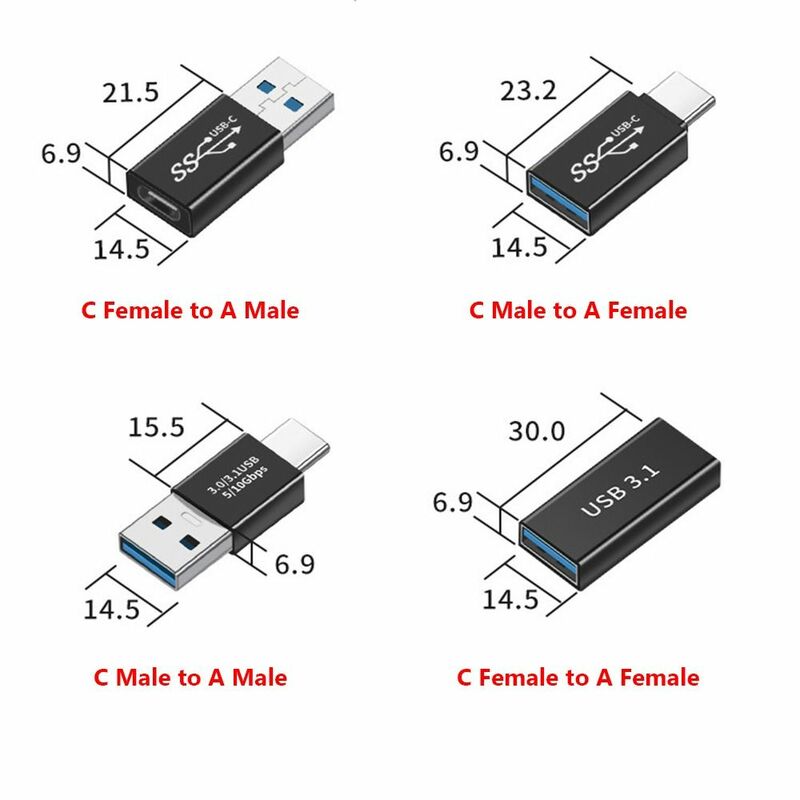 كابل بيانات الكمبيوتر المحمول موصل موسع ذكر إلى أنثى OTG محول USB 3.1 نوع C إلى USB 3.0 محول