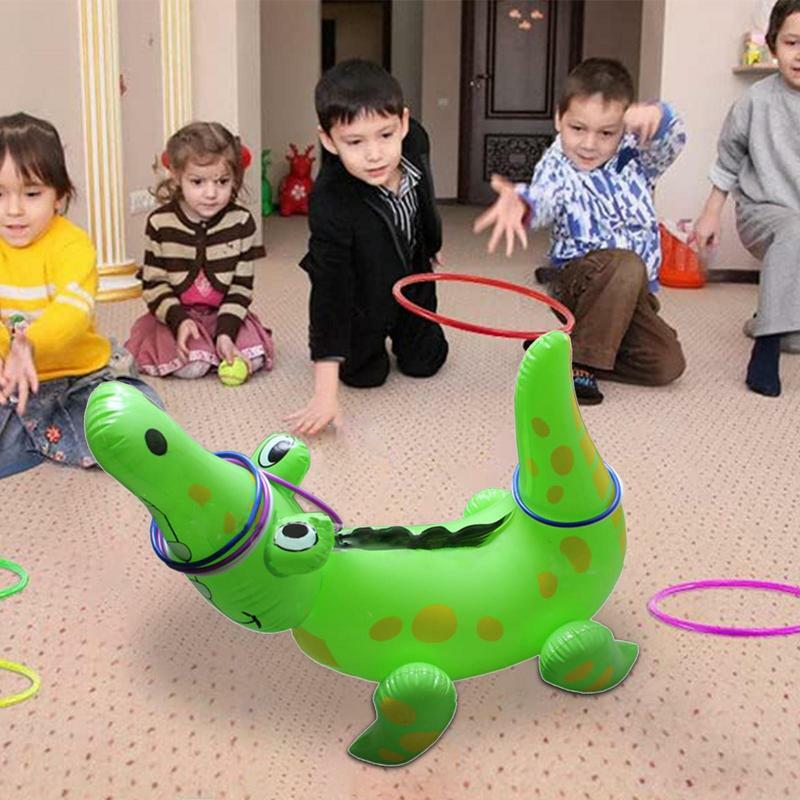 حلقة بركة التمساح المقاومة للتسرب ، لعبة رمي الدائرة ، لعبة تفاعلية بين الوالدين والطفل ، تطوير الذكاء