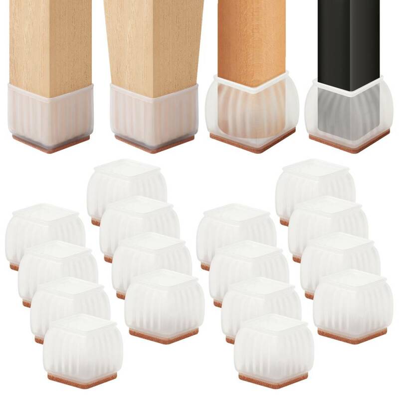 16 قطعة غطاء الساق كرسي مع منصات شعر قدم الأثاث قبعات TPE مستديرة مربع مكافحة زلة الجدول الساق حصيرة الطابق حماة الجوارب