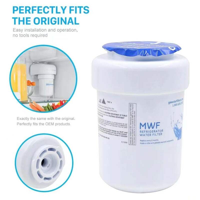NSF تصفية المياه الثلاجة المعتمدة ، العلامة التجارية حقيقية MWF ، MWFP ، MWFA ، GWF ، HDX ، FMG-1 ، WFC1201 ، GSE25GSHECSS ، PC75009 ، جديد
