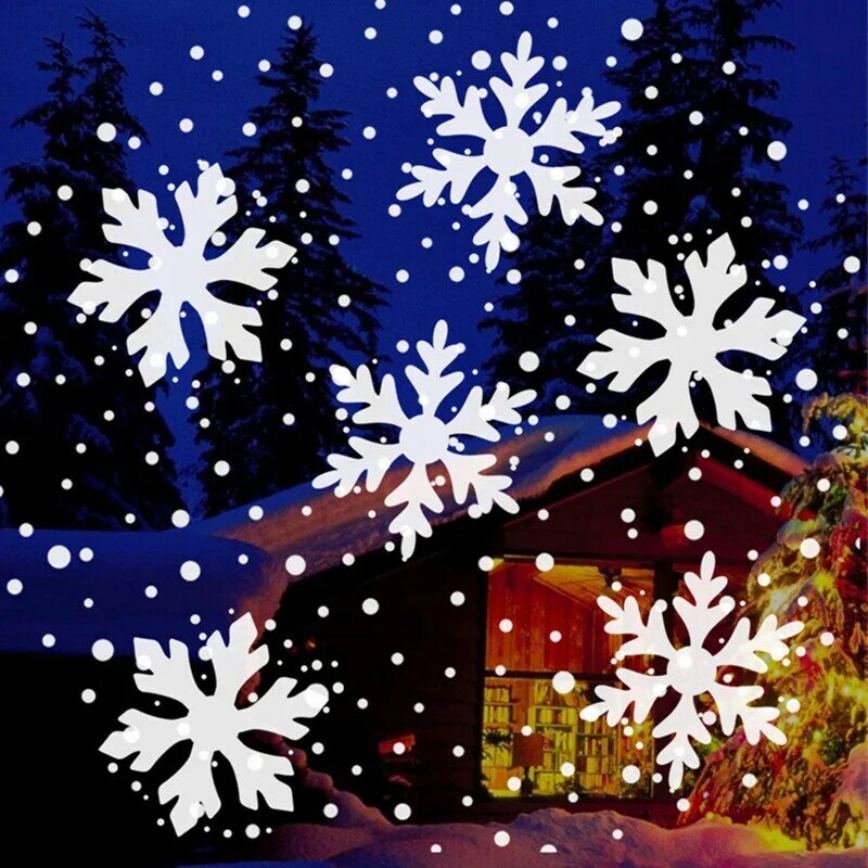 مصابيح حفلات عيد الميلاد ندفة الثلج جهاز عرض ليزر Led ضوء المرحلة الدورية عيد الميلاد نمط في الهواء الطلق عطلة الإضاءة حديقة ديكور