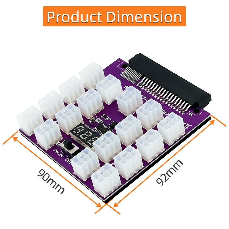 Upgrade Version ATX 17x 6Pin Power Supply Breakout Board Adapter Converter 12V for Ethereum BTC Mining