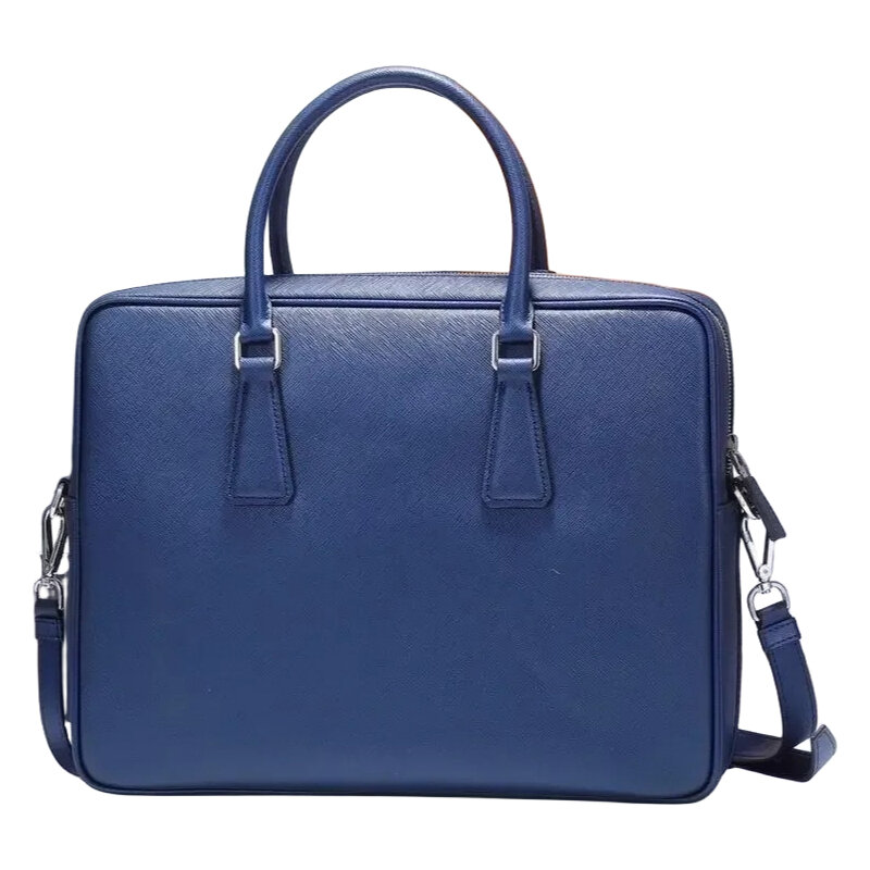 حقيبة رجال الأعمال الجلدية قطري ، الأزرق ، كتف واحد ، الأعمال