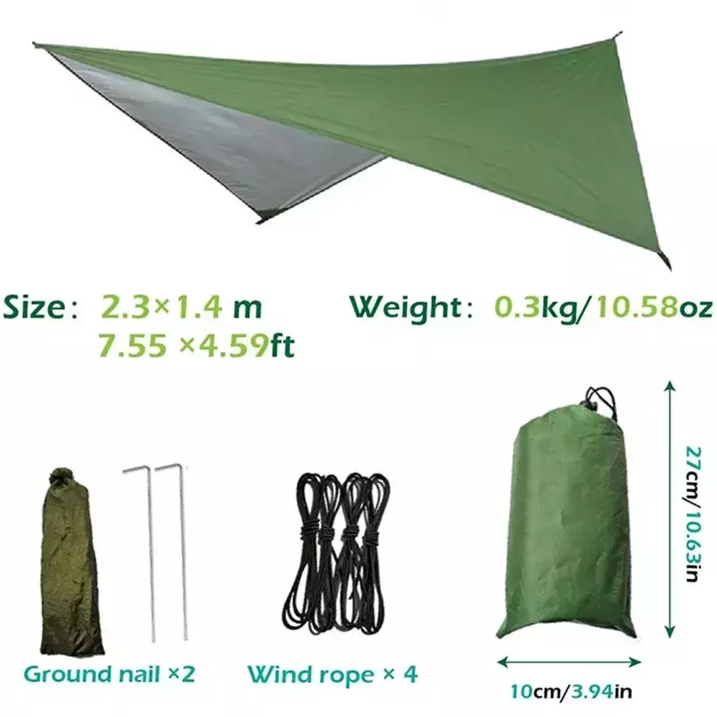 أرجوحة التخييم قماش القنب يطير المطر ، خيمة مقاومة للماء بصمة المأوى المظلة ظلة القماش سجادة للرحلات للخارجية المظلة المشي لمسافات طويلة الشاطئ