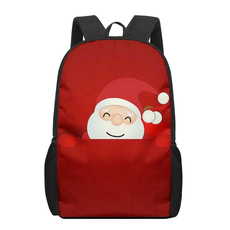 عيد الميلاد سانتا كلوز الطباعة الأطفال حقائب الظهر الطلاب بنين بنات حقائب مدرسية حقائب الكتف خفيفة الوزن حقيبة السفر