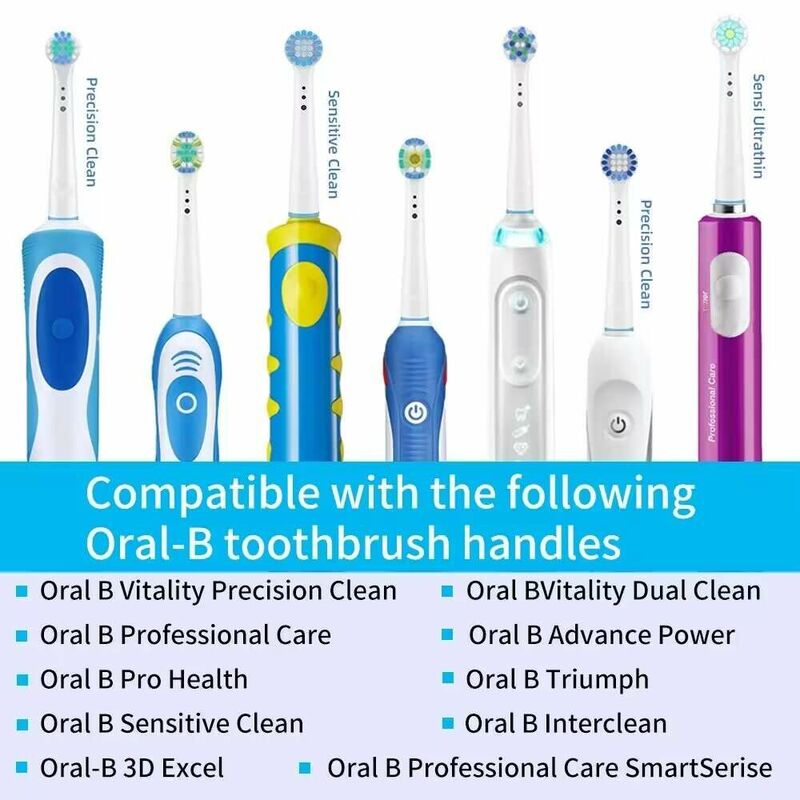 رؤوس بديلة لفرشاة أسنان Braun Oral-B الكهربائية ، عمل خيط حيوي ، إعادة تعبئة بديلة لـ Pro1000 Pro Pro5000 Pro7000