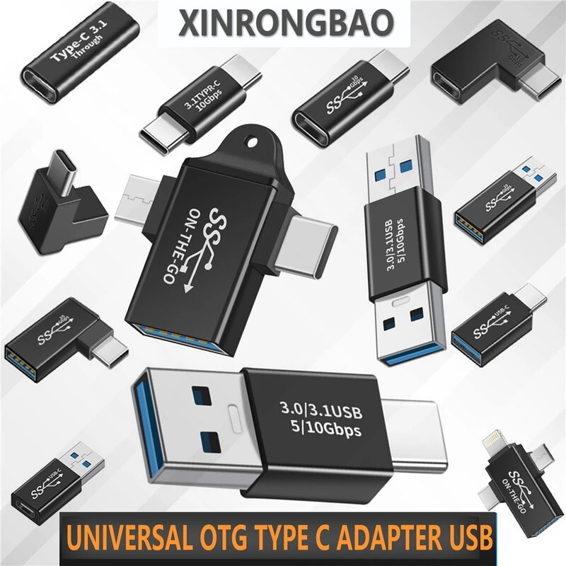 مبدل موسع محول نوع C محول USB3.0 إلى type-c3.1Male إلى مايكرو USB أنثى USB-C محول 10GBps مناسبة لأجهزة الكمبيوتر المحمول