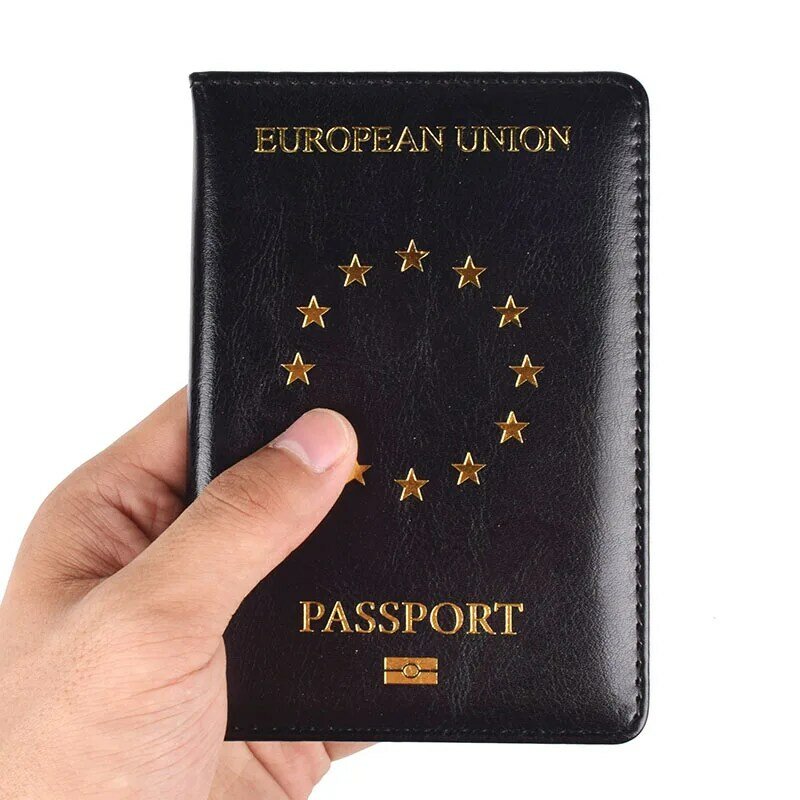 جلد الرجال الاتحاد الأوروبي غطاء جواز سفر النساء الائتمان سيم و حامل بطاقات التعريف الشخصية الاتحاد الأوروبي الأوروبي جواز سفر منظم وثائق السفر