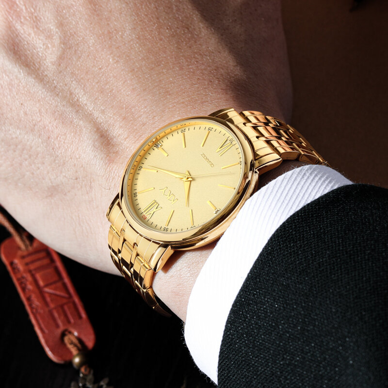 KKY-ساعة ذهبية بسيطة للرجال ، ساعة عصرية ثلاثية الإبر ، ساعة زوجين جميلين ، جديدة