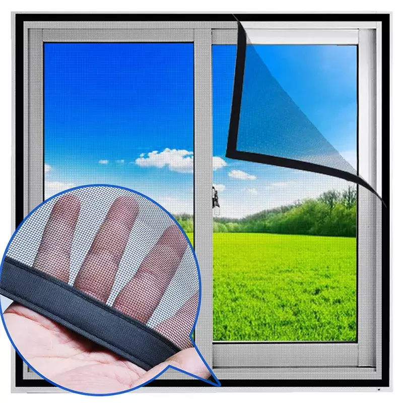 ناموسية للنوافذ ، شاشات نوافذ مضادة للبعوض ، شبكة مضادة للحشرات ، تول هوائي ، ألياف زجاجية سوداء غير مرئية ، بعوض وذباب