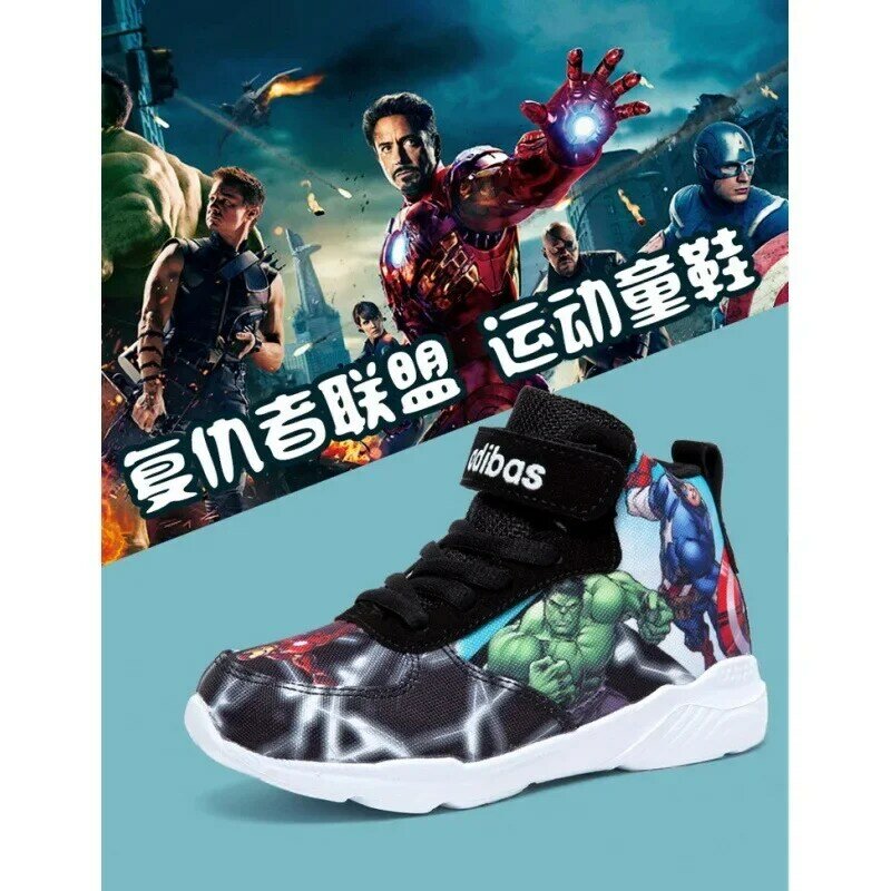 2021 جديد الفتيان الأحذية الرياضية Marvel الرجل الحديدي الربيع والخريف والشتاء شخصية أحذية الأطفال الصبي الأحذية
