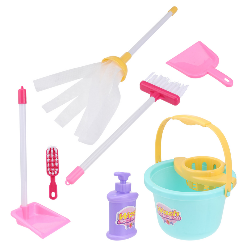 مجموعة أدوات تنظيف الأطفال ، ألعاب الأطفال ، مجموعة الكنس ، اللعب التظاهري ، الأدوات البلاستيكية ، 7: