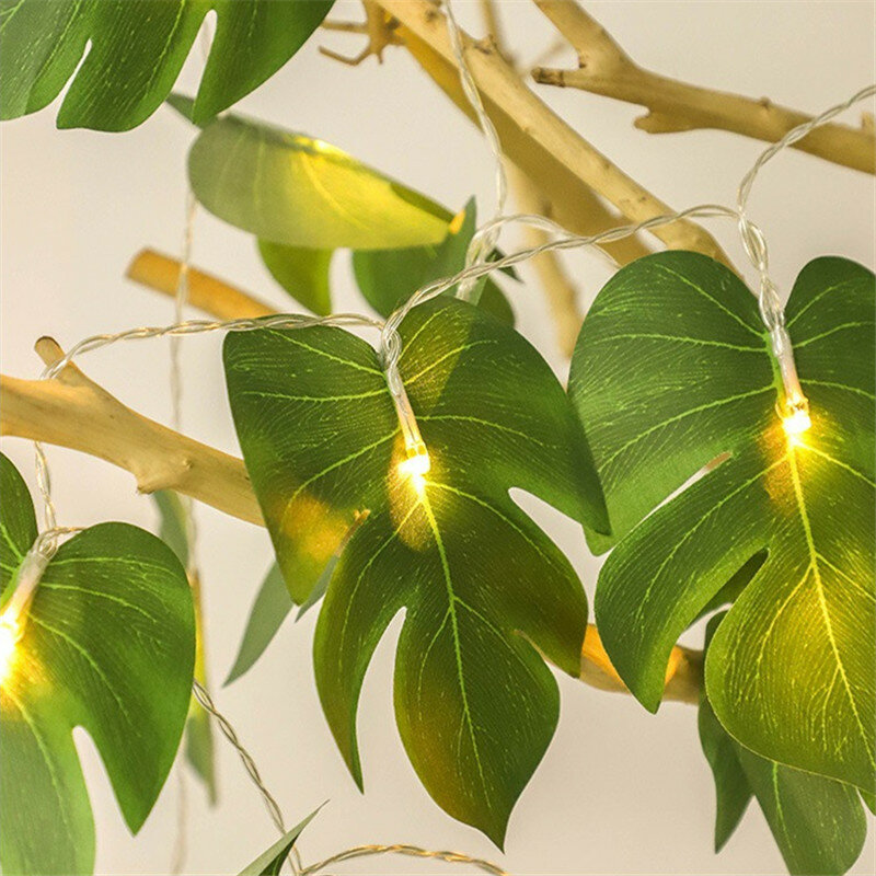 LED سلسلة أضواء 3m 20LED/ 6 متر 40LED هاواي الاصطناعي ورقة جارلاند عيد الميلاد الجنية أضواء للمنزل نوم الزفاف الديكور