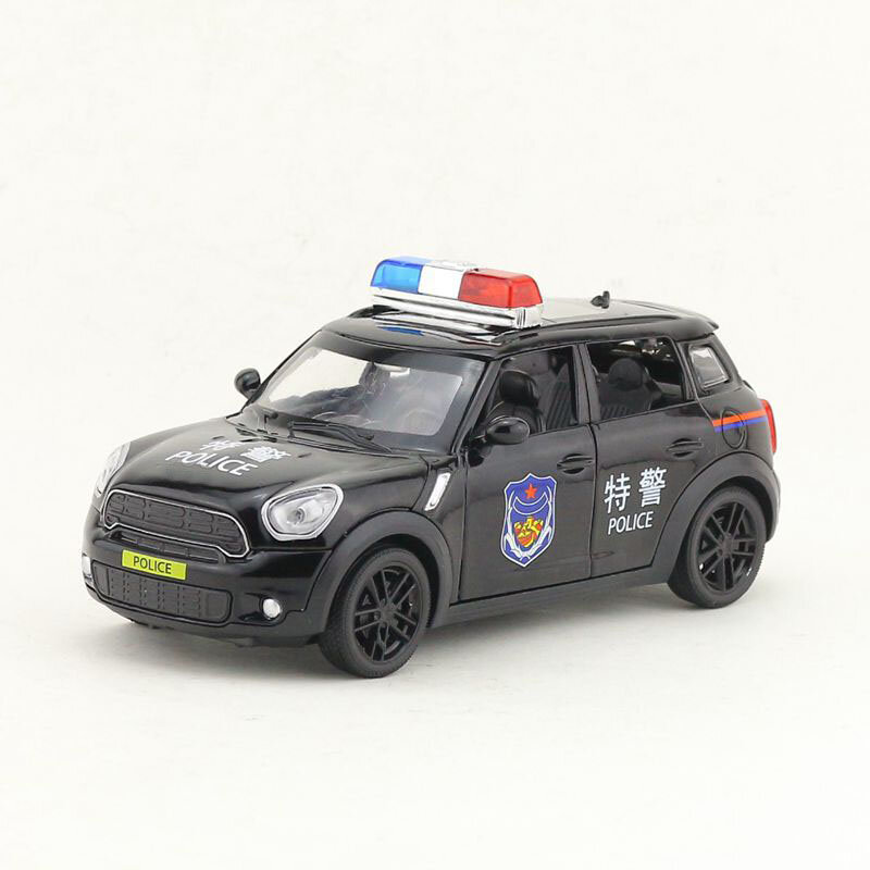 نموذج سيارة لعبة شرطة صغيرة للأطفال ، مركبات مصبوبة بالسبائك ، صوت وضوء يسحب للخلف ، أفضل الهدايا للأولاد ، مقياس