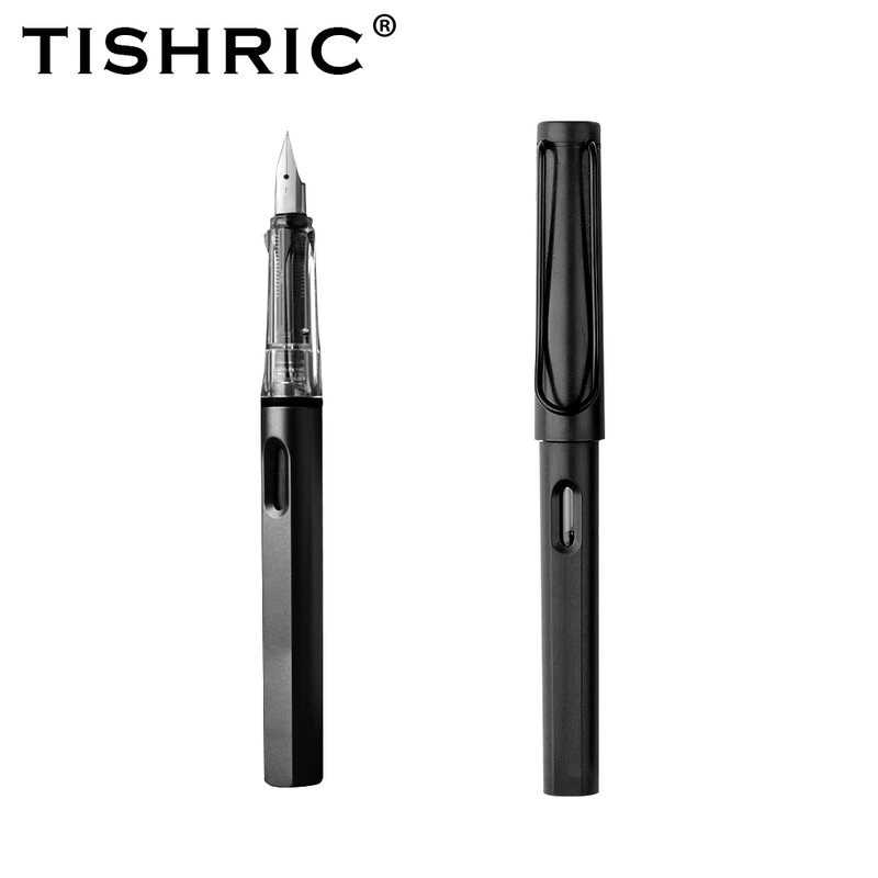 TISHRIC 3 القلم + 50 الحبر قلم حبر 0.38 مللي متر القياسية الكلاسيكية قلم مكتب تلميح الحبر ثنائي الاستخدام مدرسة أقلام اللوازم المكتبية القرطاسية القلم