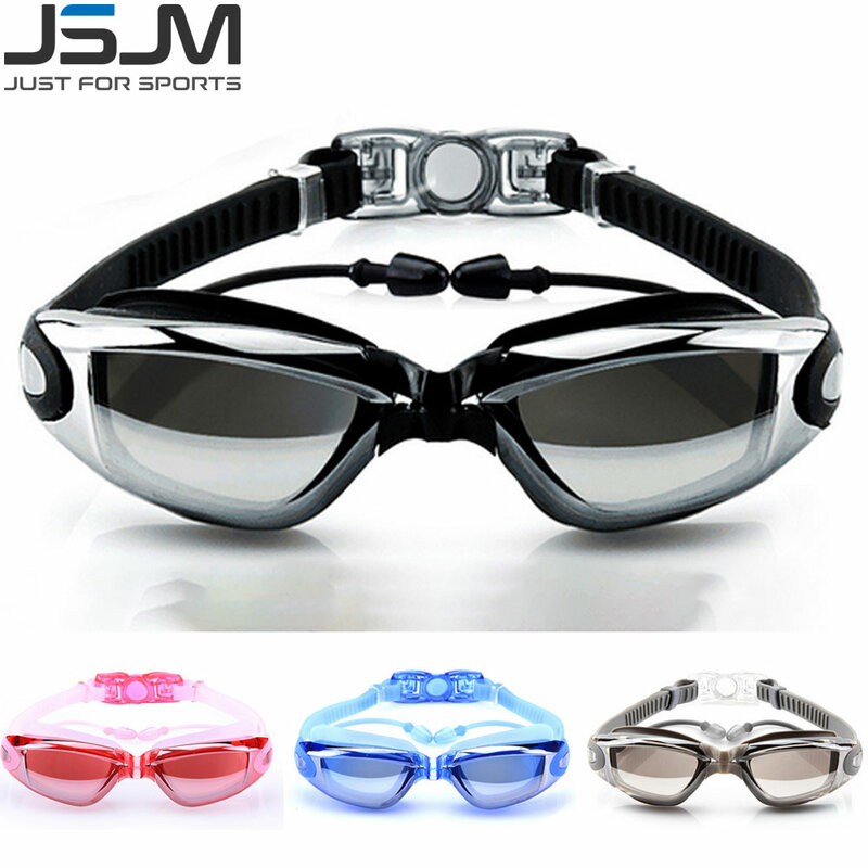JSJM-نظارات سباحة احترافية للرجال والنساء ، نظارات سباحة مضادة للضباب ، نظارات سيليكون قابلة للتعديل ، مقاومة للماء ، للبالغين