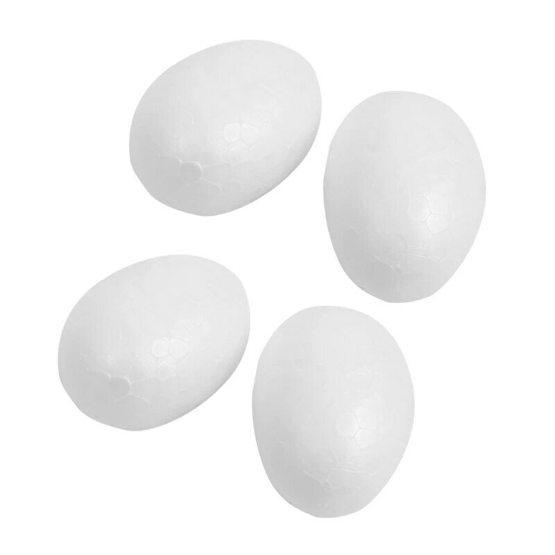 بيض عيد الفصح الأبيض للرسم أو الالتصاق ، بيض الستايروفوم الزخرفية ، 6 سنتيمتر ، 40