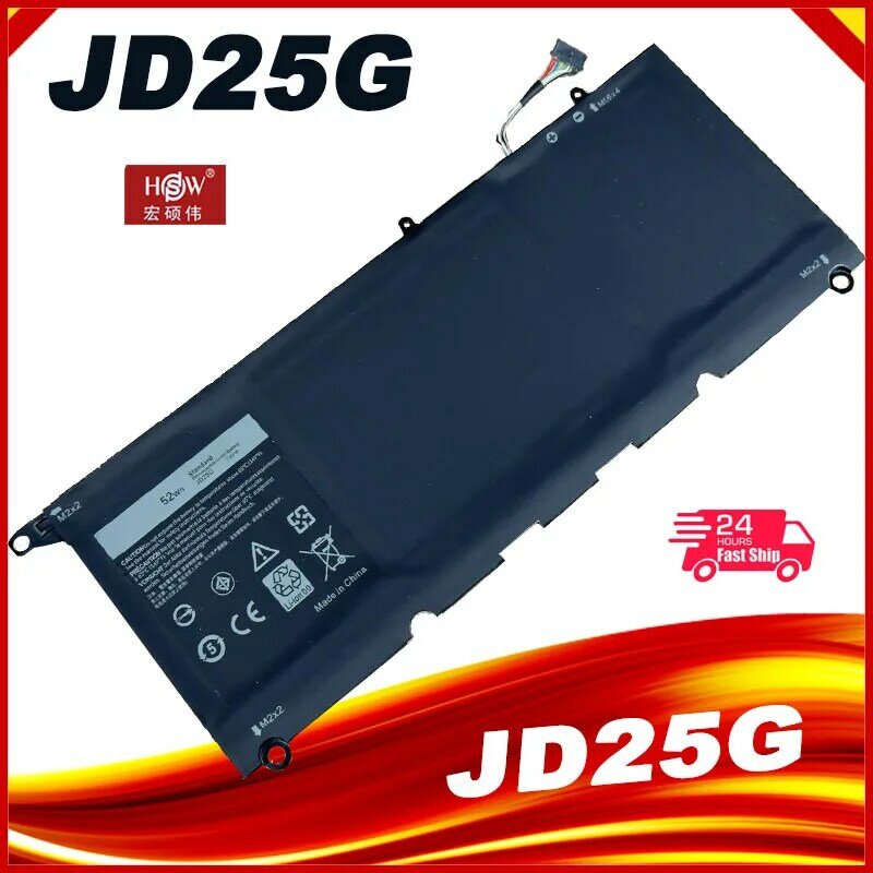 52Wh JD25G بطارية لأجهزة الكمبيوتر المحمول Dell XPS 13 "9343 9350 Series 90V7W XPS 13 9343 9350 13D-9343