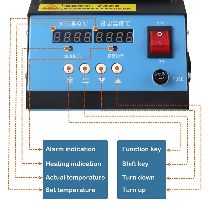 250 واط الرقمية سبائك التيتانيوم لحام وعاء القصدير ذوبان فرن تنظيم الحرارة لحام ديسولديرينغ حمام 30 ~ 600 درجة قابل للتعديل